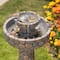 Glitzhome&#xAE; 2ft. 2-Tier Stone-Like Outdoor Birdbath Fountain